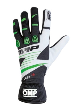 OMP KS-3 Gloves Black/Green/White