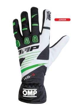 OMP KS-3 Gloves Black/Green/White Junior