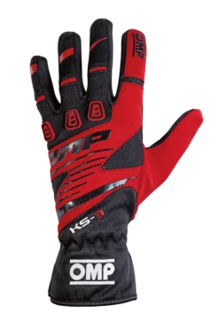 OMP KS-3 Gloves Black/Red Junior -Racing equipment omp ks 3 gloves black red junior 2
