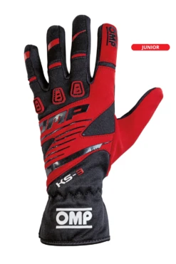 OMP KS-3 Gloves Black/Red Junior