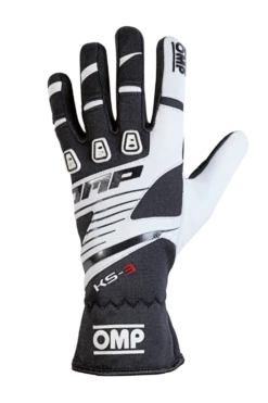 OMP KS-3 Gloves Black/White Junior -Racing equipment omp ks 3 gloves black white junior 2