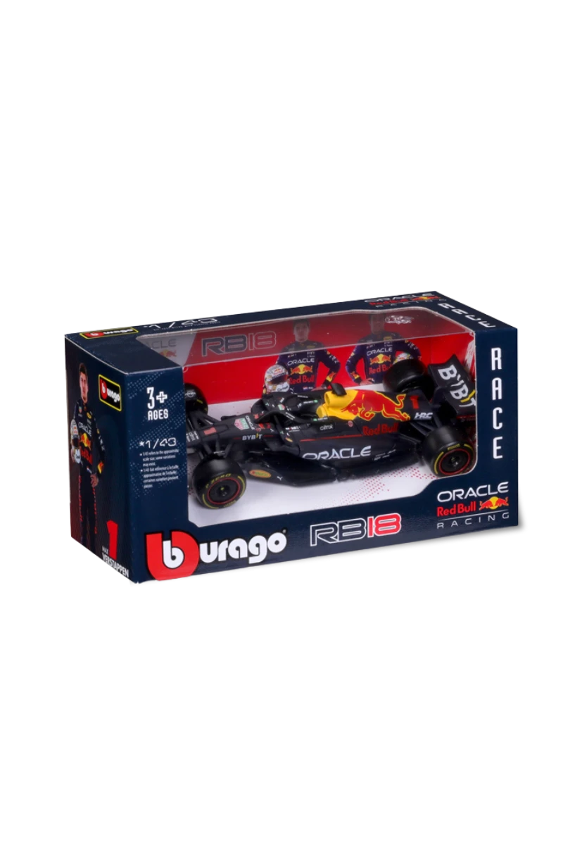 RedBull Racing 1:43 Scale Burago Max Verstappen RB18 Model 1 RedBull Racing 1:43 Scale Burago Max Verstappen RB18 Model