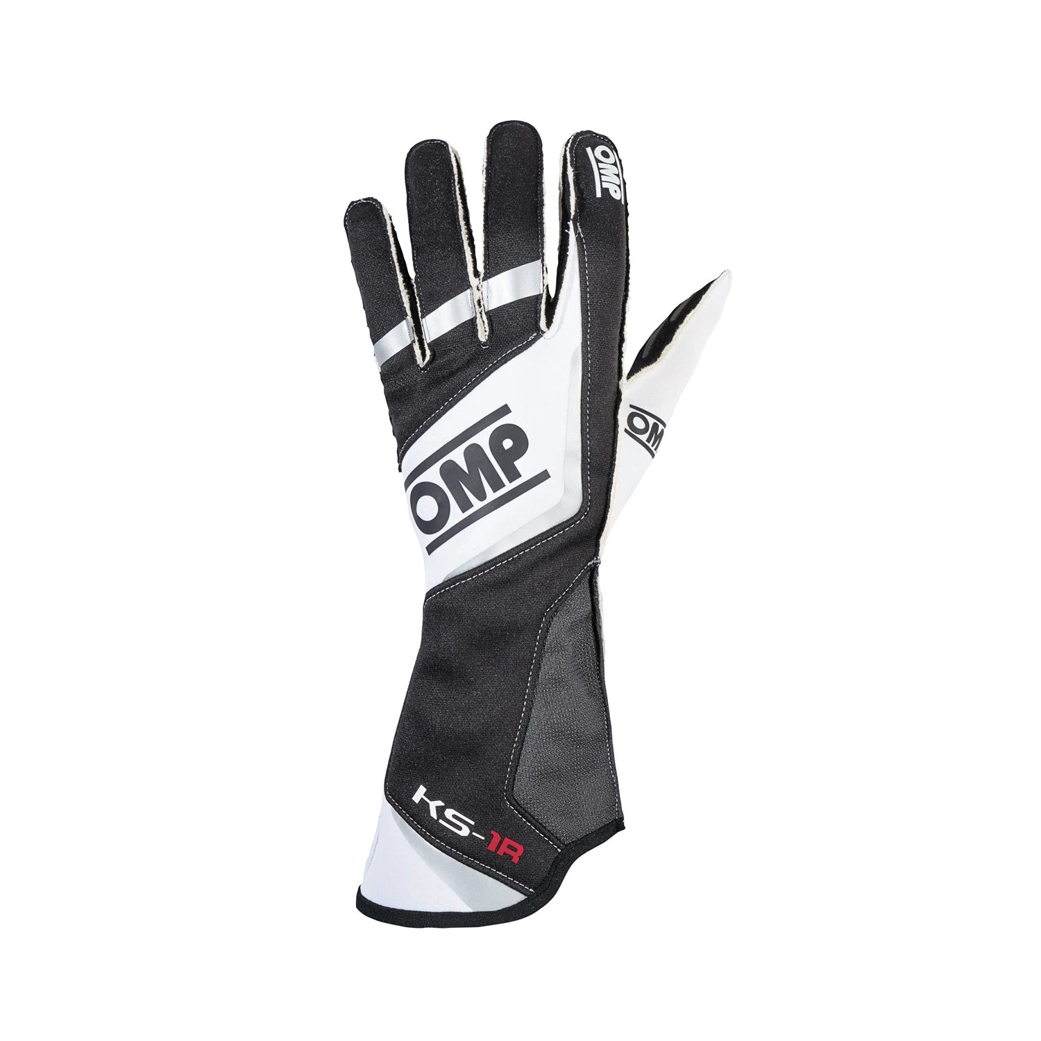 OMP Racing Italy KS-1R Kating Gloves Black/White/Silver 1 OMP Racing Italy KS-1R Kating Gloves Black/White/Silver